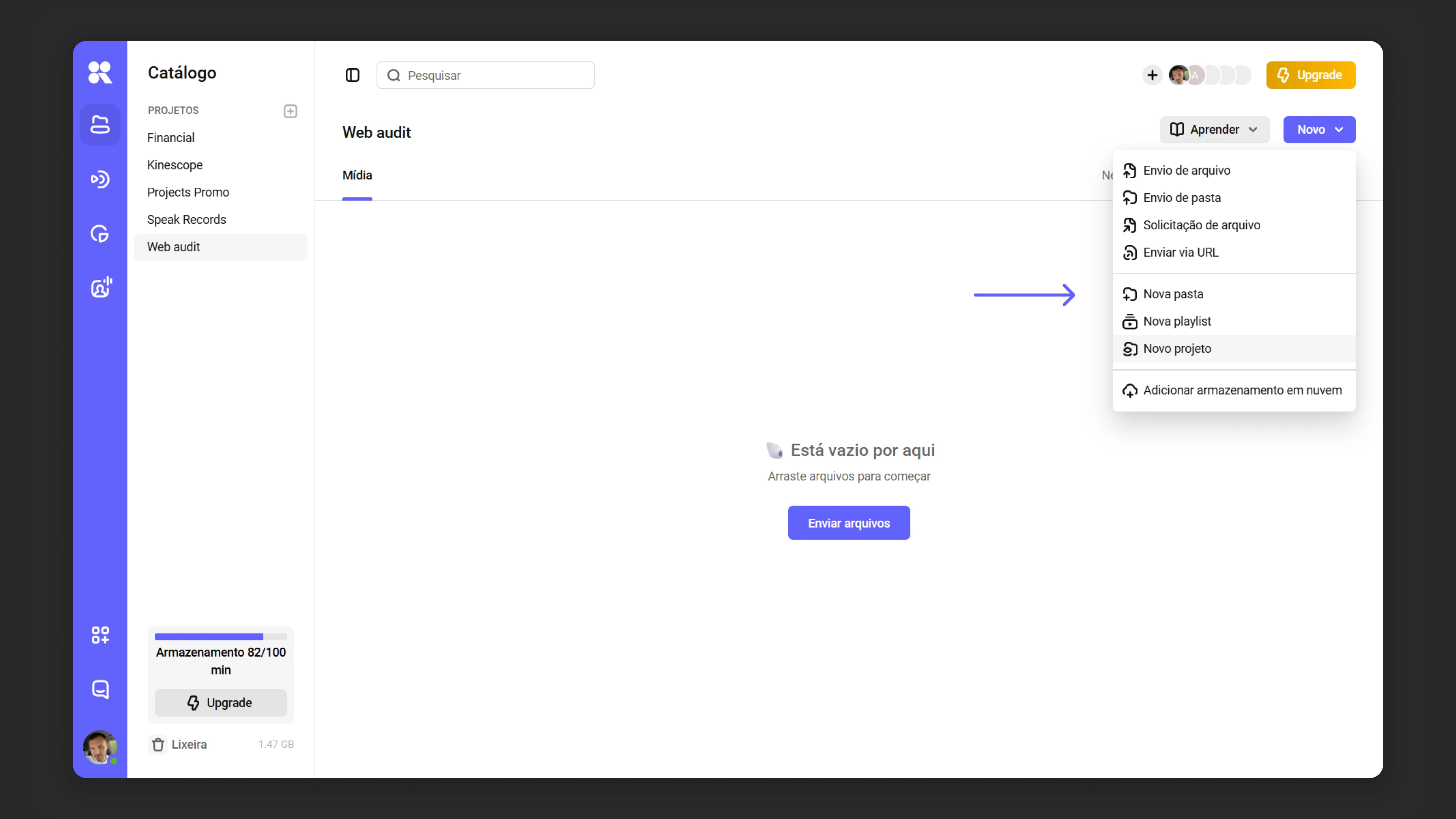 Creating a folder in a project