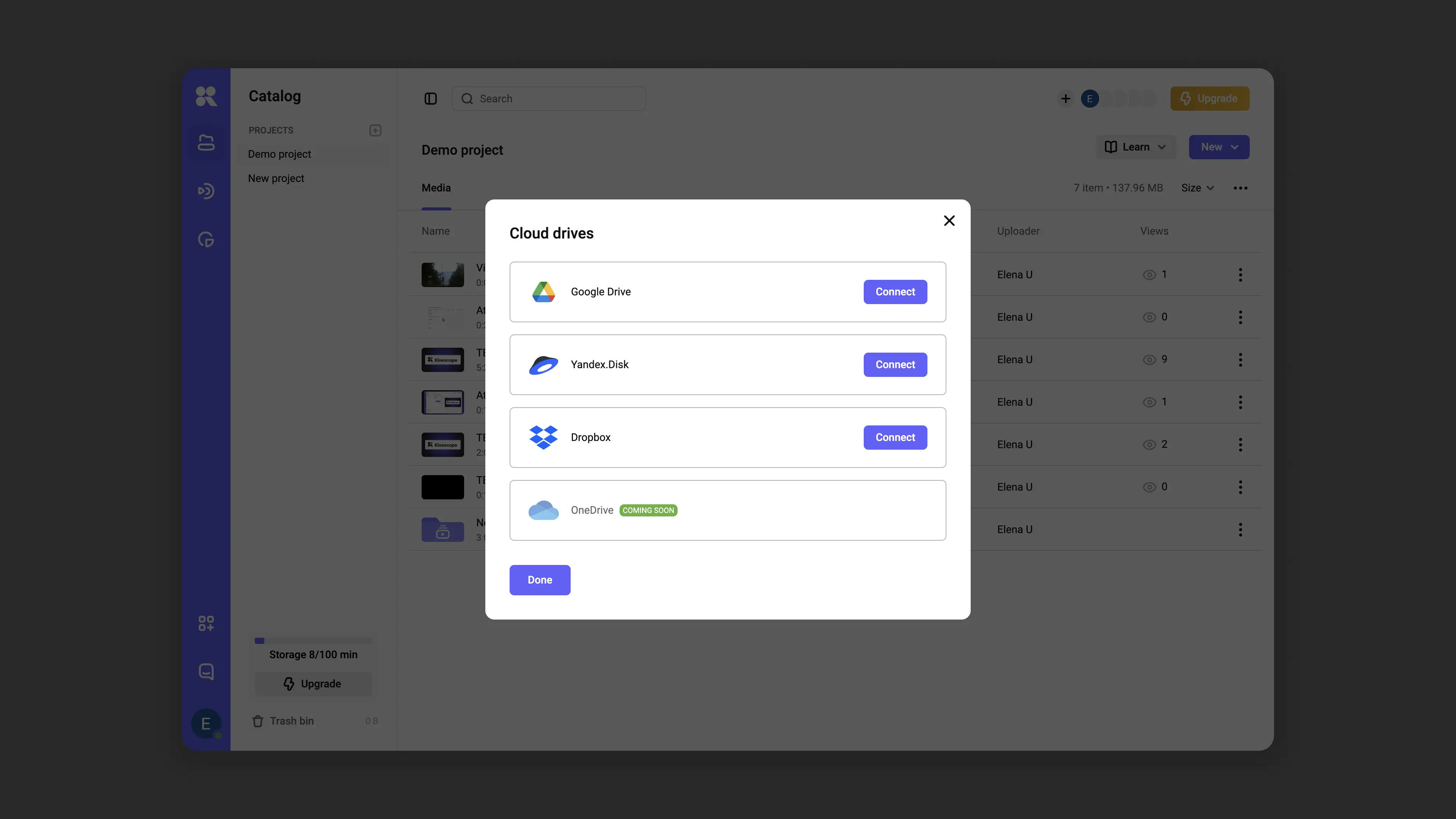 Uploading files from cloud storage