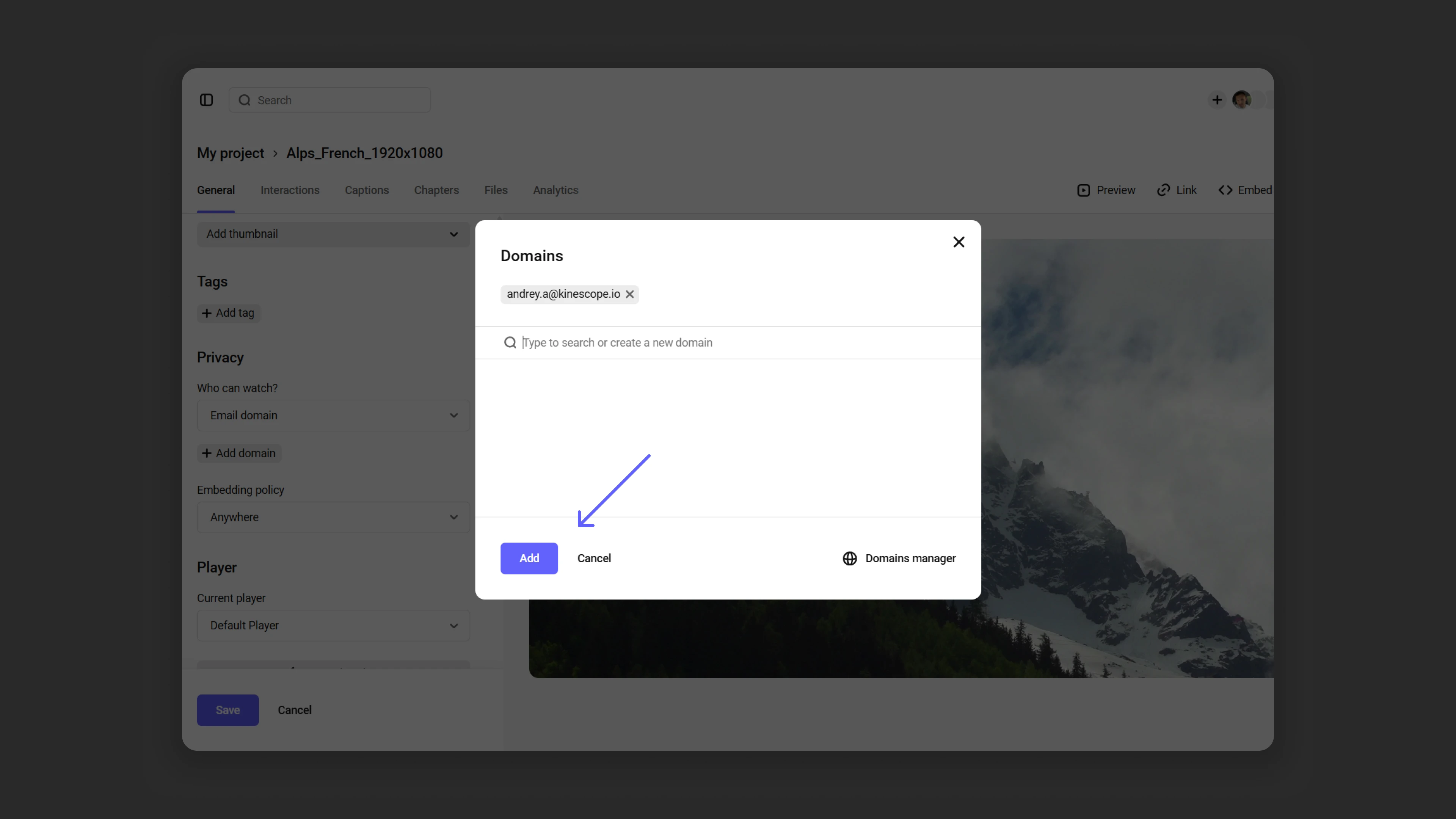 Setting up access by email domain