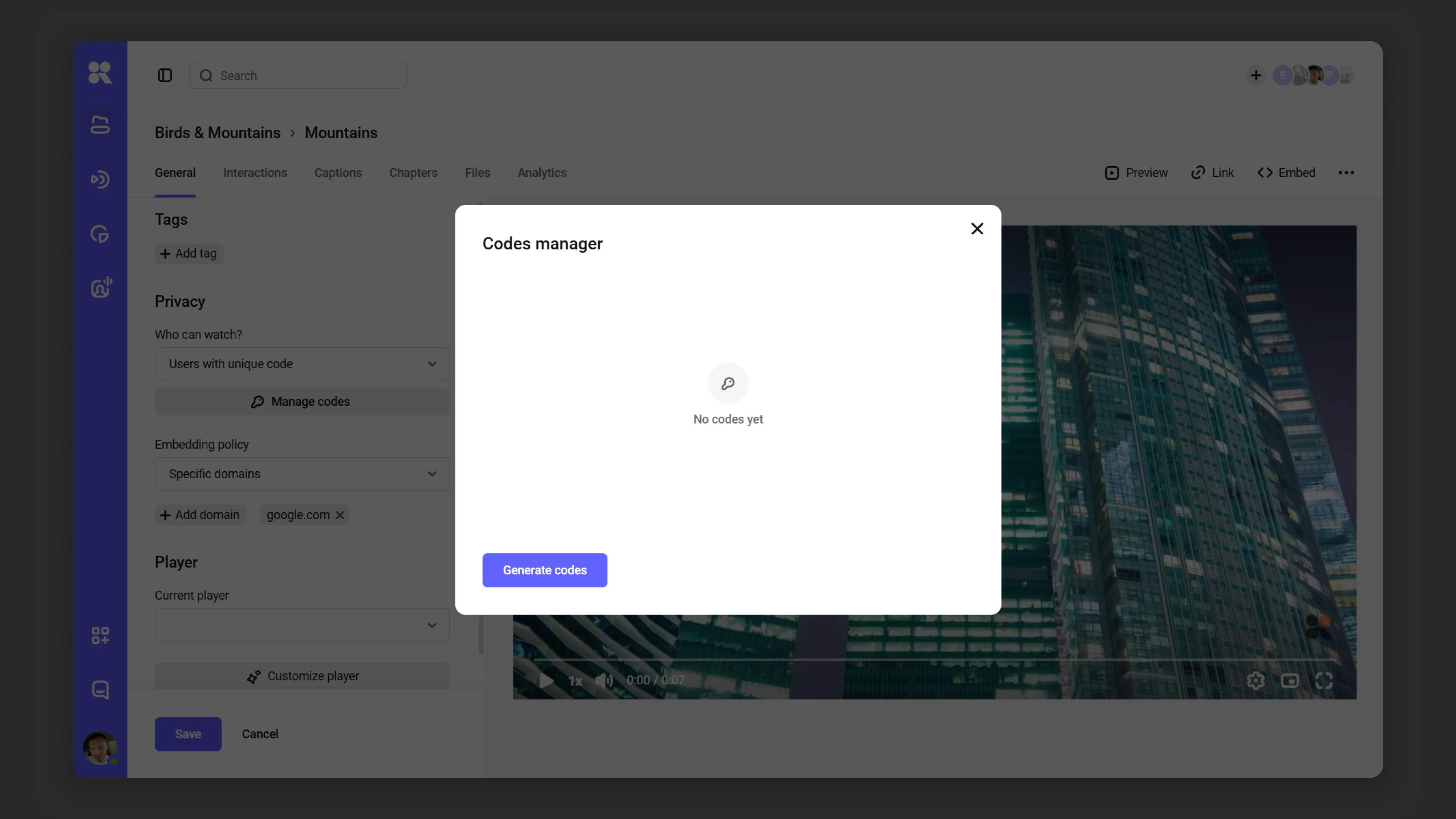 Selecting unique codes access mode