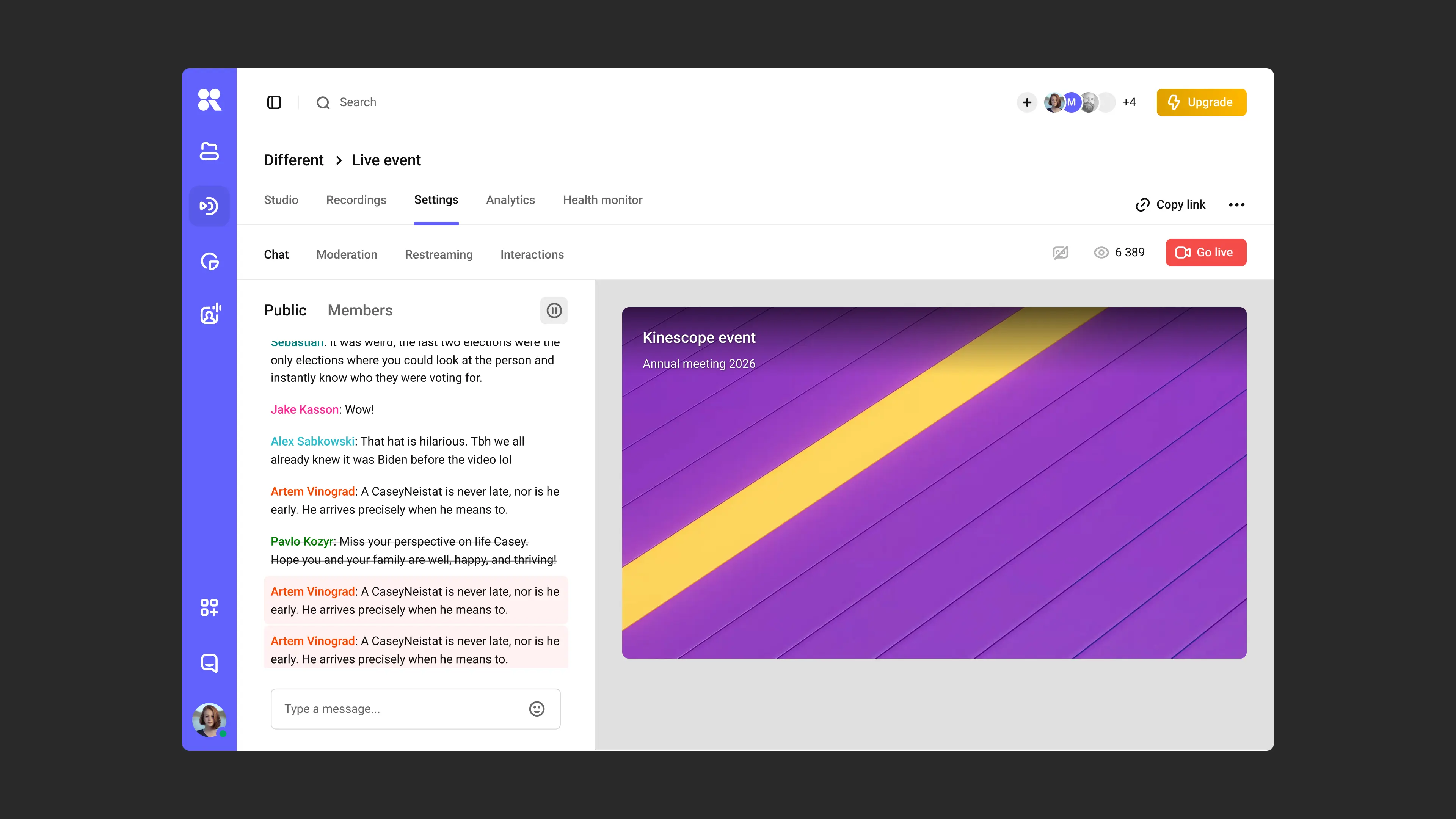 Live streams in Kinescope