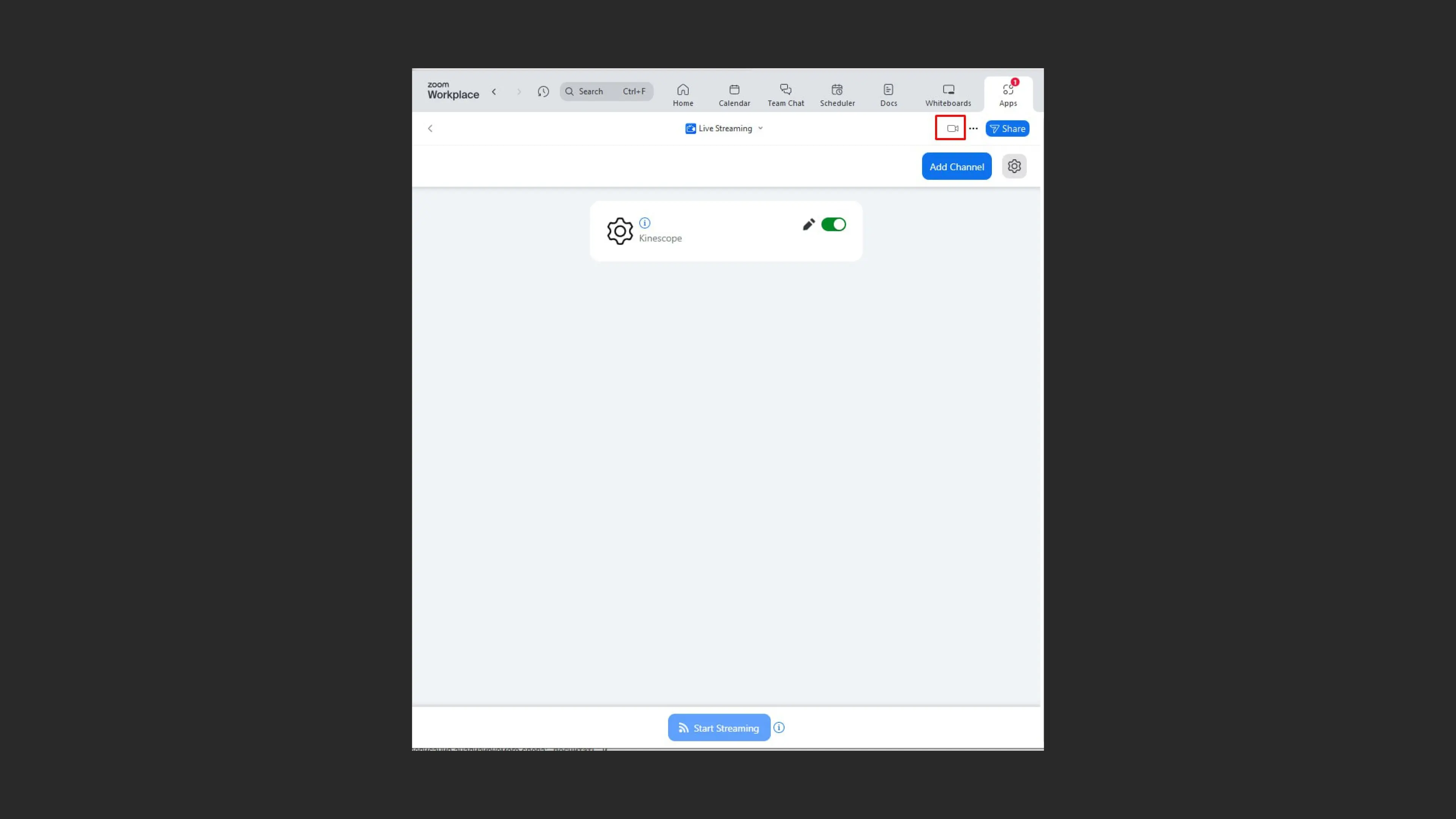 Stream window in Zoom