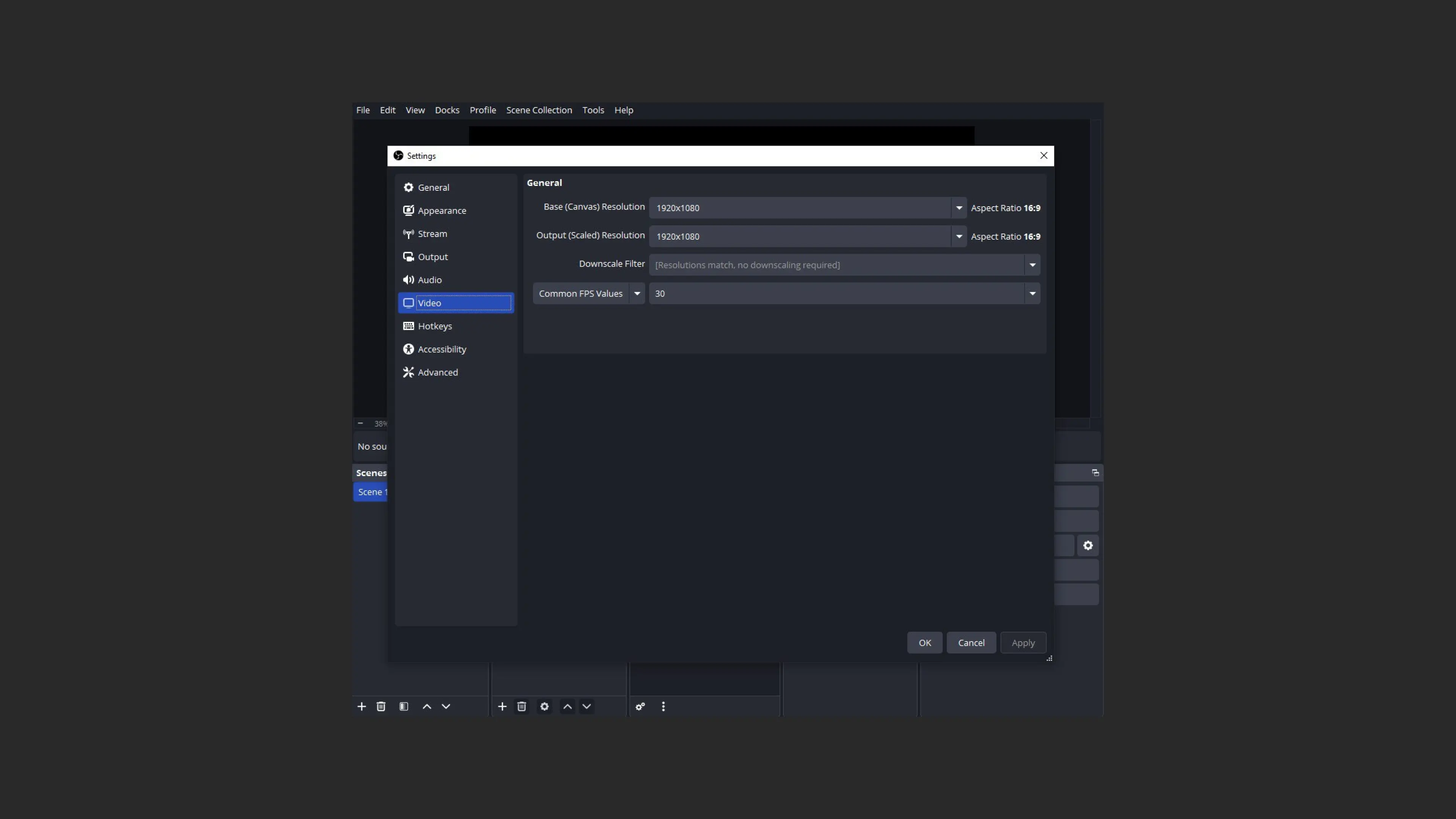 Video bitrate configuration in OBS Studio