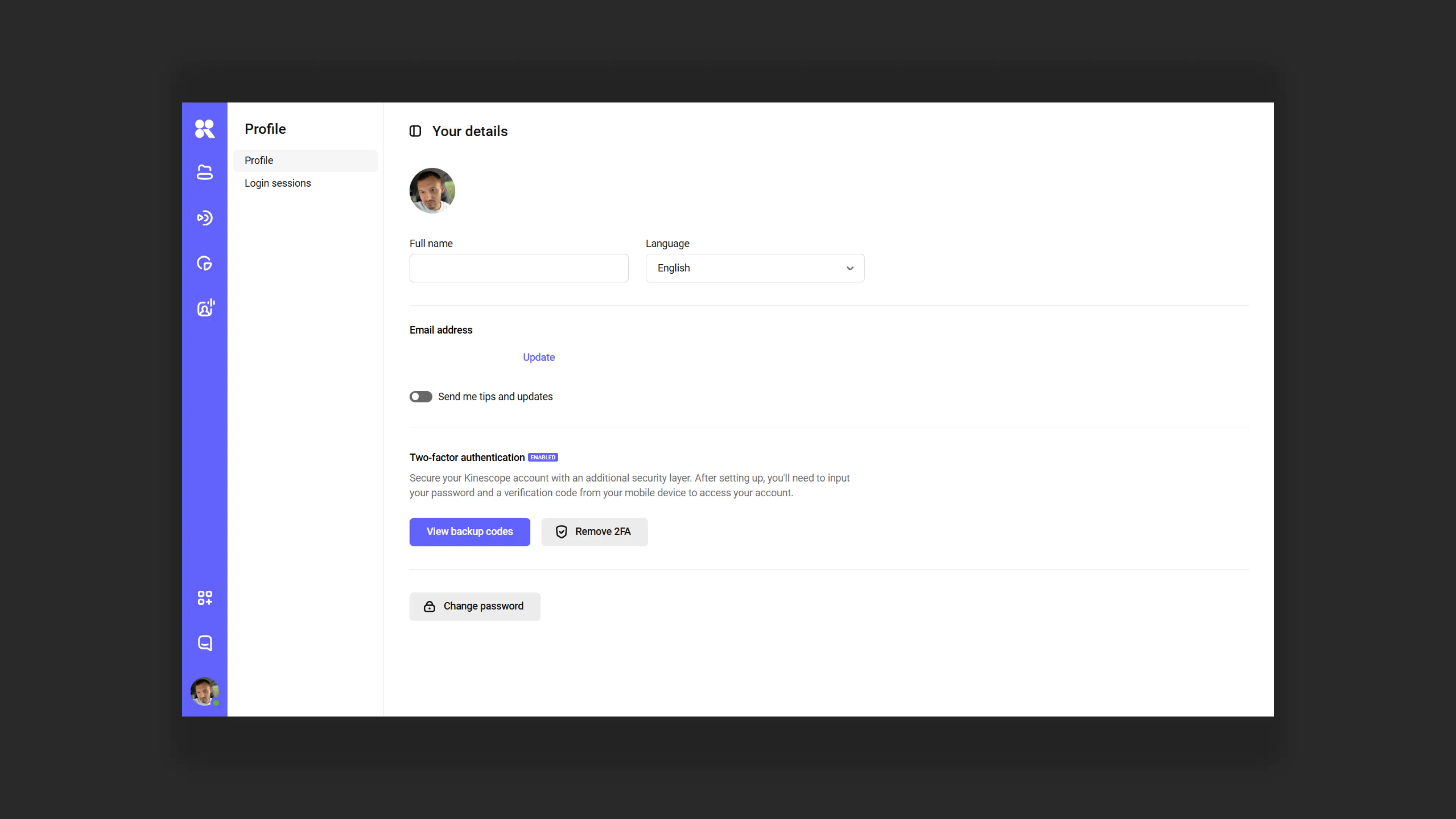 Activating two-factor authentication