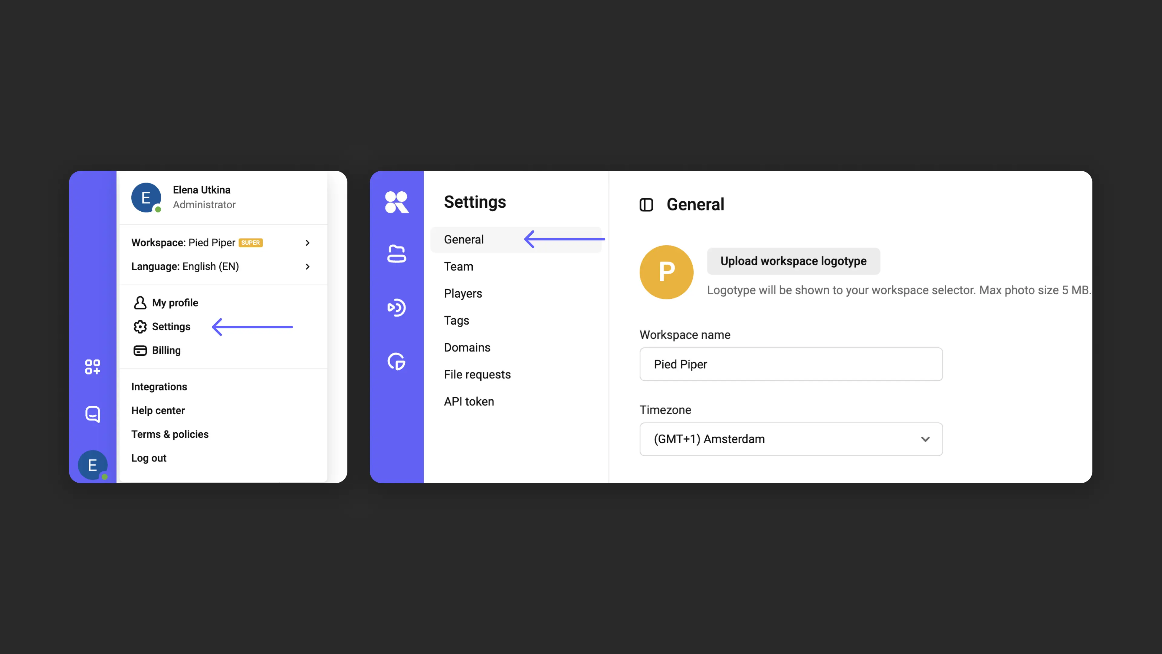 Workspace settings